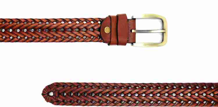 Brown Pin Buckle Mens Genuine Leather Braided Belt, Size: 30 To 40 Inch at  Rs 475/piece in Kolkata