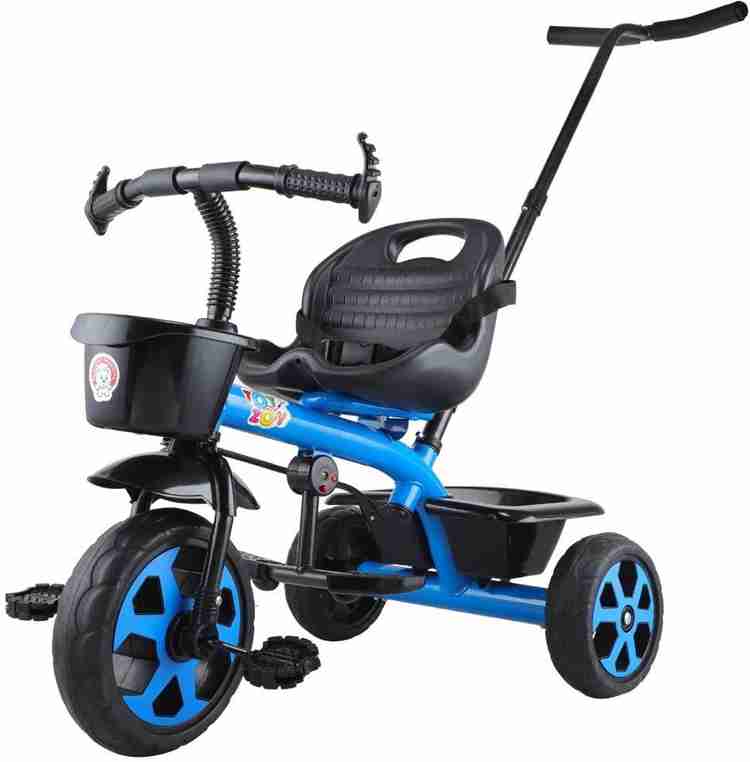 Tricycle with handle to outlet push