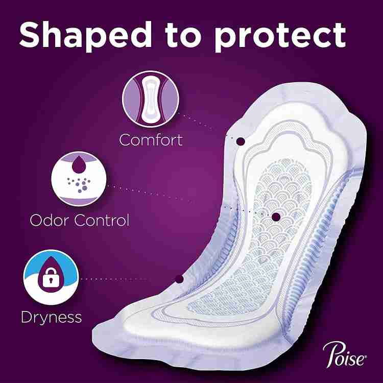 POISE Moderate Absorbency Incontinence Pads, Long, 108 Count Sanitary Pad, Buy Women Hygiene products online in India