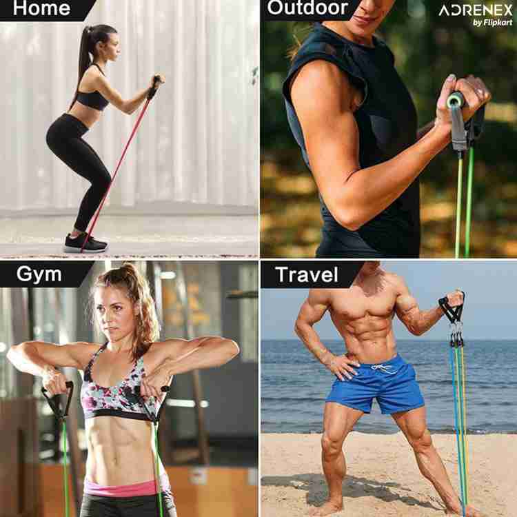 Adrenex by Flipkart 11 in 1 Resistance Bands Set For Exercise Toning Tube Kit For Full Body Workout Resistance Tube Buy Adrenex by Flipkart 11 in 1 Resistance Bands Set For