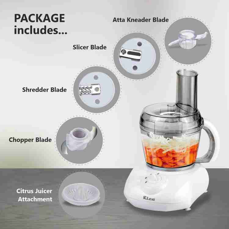 Rico KP603W The Food Factory Pro Atta Kneader Shredder Slicer