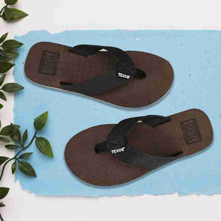 BIRDE Men Texos Comfortable Brown Chappal Slides Slippers and