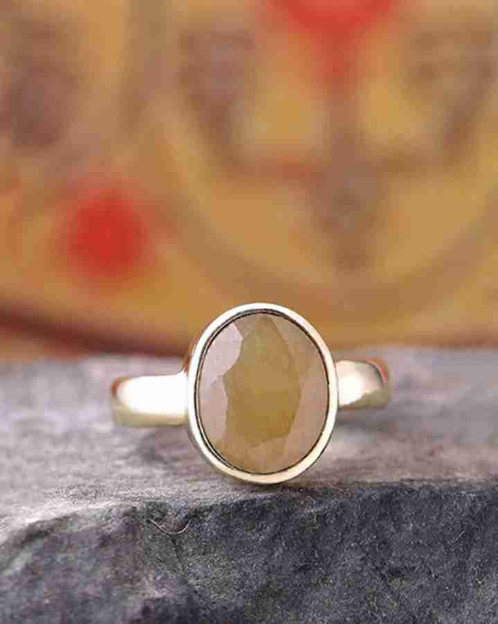 Genuine yellow sapphire on sale ring