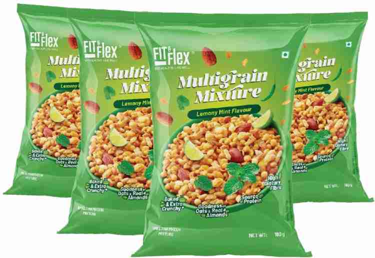 FIT & Flex Multigrain Mixture Lemony Mint(180g) | Pack of 4 | Zero