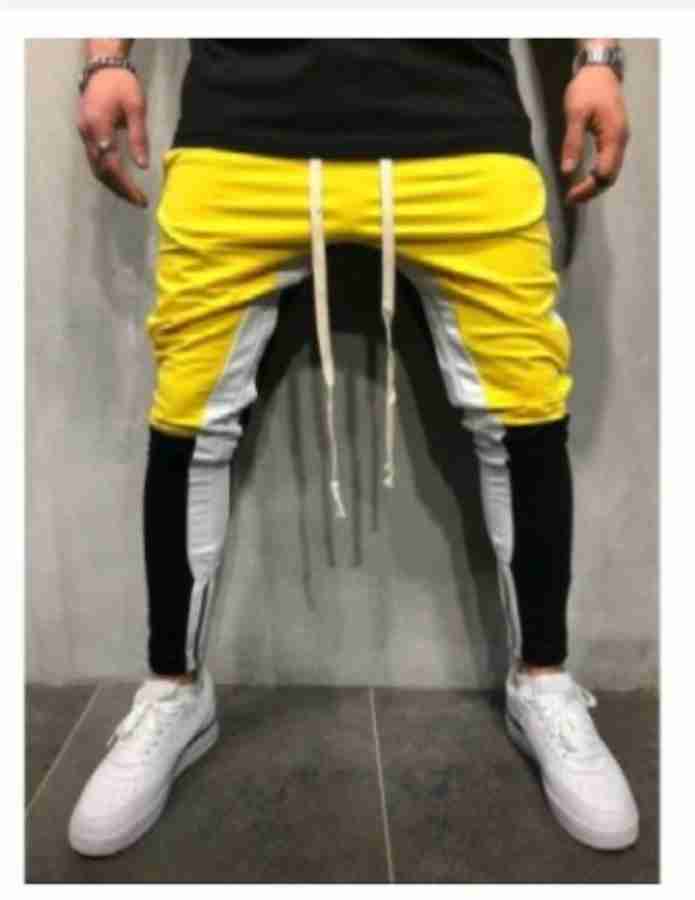 Ruggstar Self Design Men Yellow Track Pants Buy Ruggstar Self