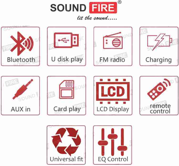 SOUNDFIRE Car FM/USB/SD/AUX/Bluetooth MP3 Player (Black)