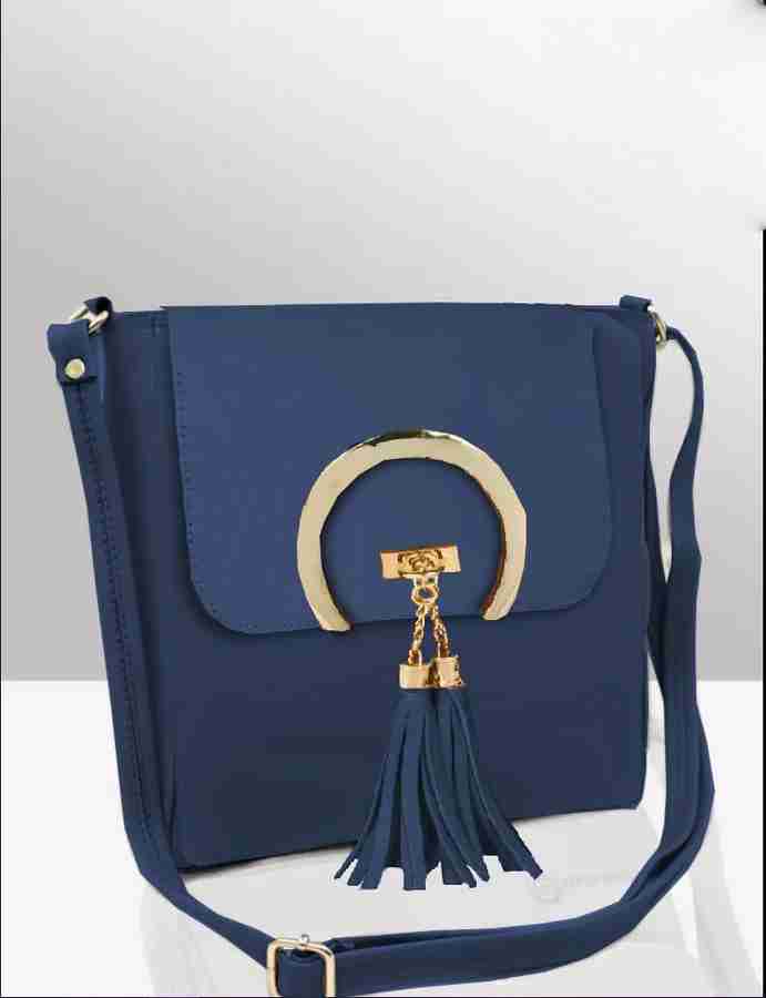 MUSRAT Blue Sling Bag Latest Trend Party Wear Sling Bag with
