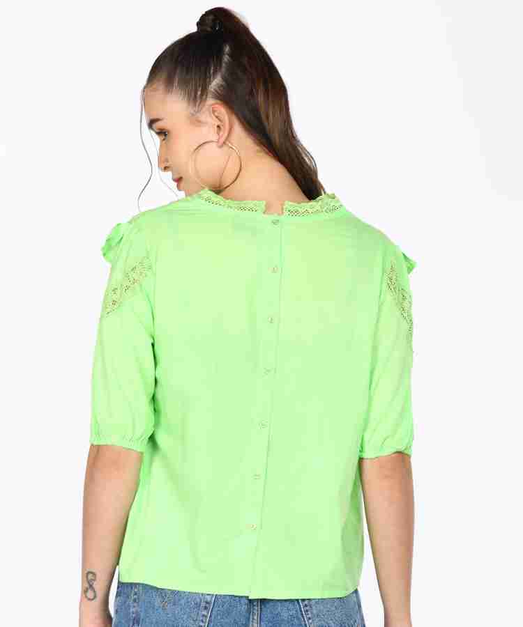 Koovs Casual Lace Women Green Top Buy Koovs Casual Lace Women Green Top Online at Best Prices in India Flipkart