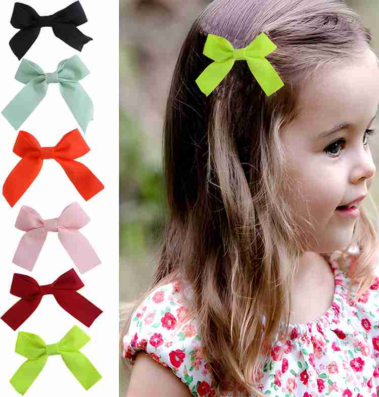 RosaStella Plain Baby Girls Hair Bow Clips Toddlers Barrettes Hair