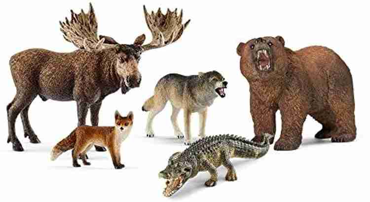 Schleich Wild Life Animals North American Animal 5 Piece Toy Set