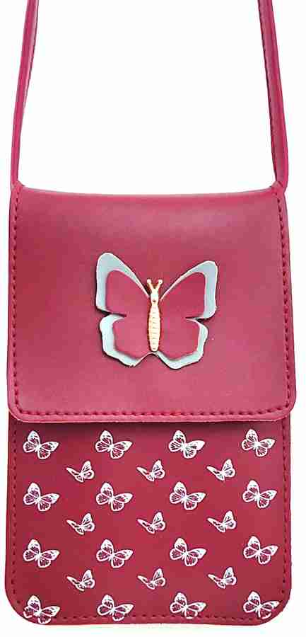 Mahabal Red Sling Bag cute butterfly mobile sling for girl and women Red Price in India Flipkart