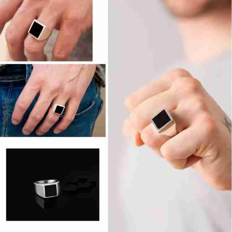 Black finger ring for men top