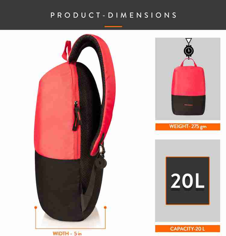 PROVOGUE 1 Compartment Small Size Laptop College Office Tuition Bag for Men Women 20 L Laptop Backpack Black Red Price in India Flipkart