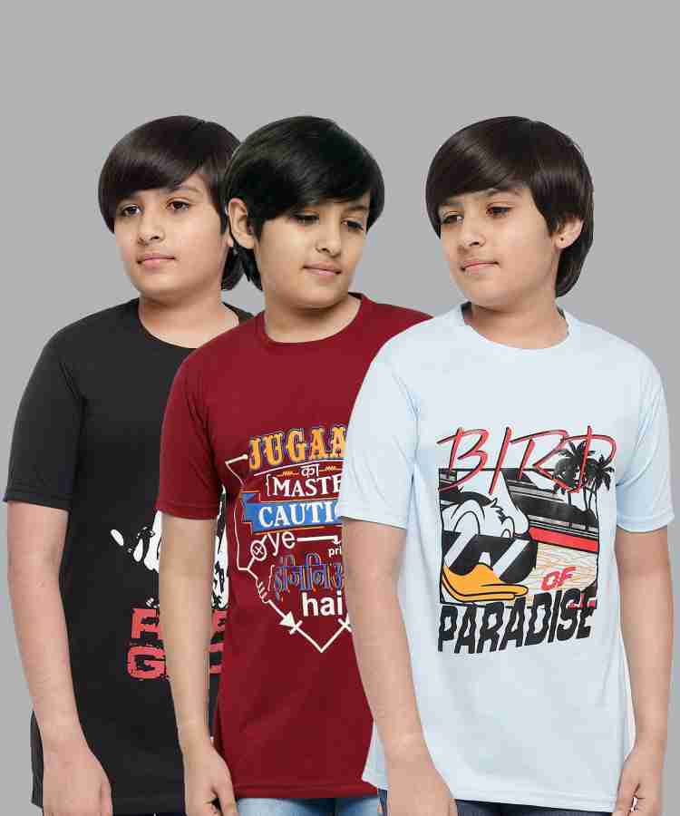 Flipkart NICK AND JONES Boys Graphic Print Pure Cotton Regular T Shirt Round Neck