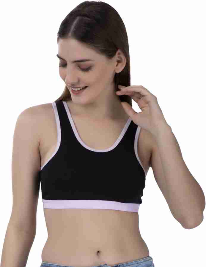 Cotton Women Sports Bra, Blue Melange/Pink Elastic at Rs 275/piece in  Kolkata