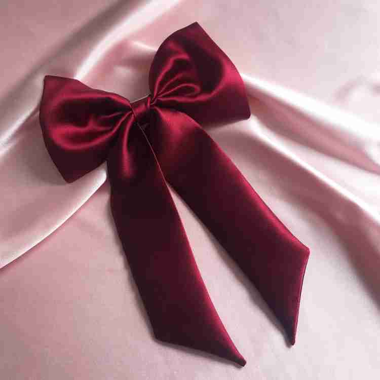 axocean Bow Hair Red Clip/Side Pin Ribbon Clip Hair Pin