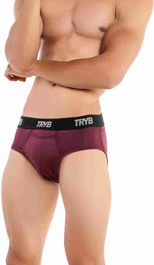 Tryb Men Mens Sport Performance Moisture Wicking Athletic Active Dry Fit  Boxer Brief Brief
