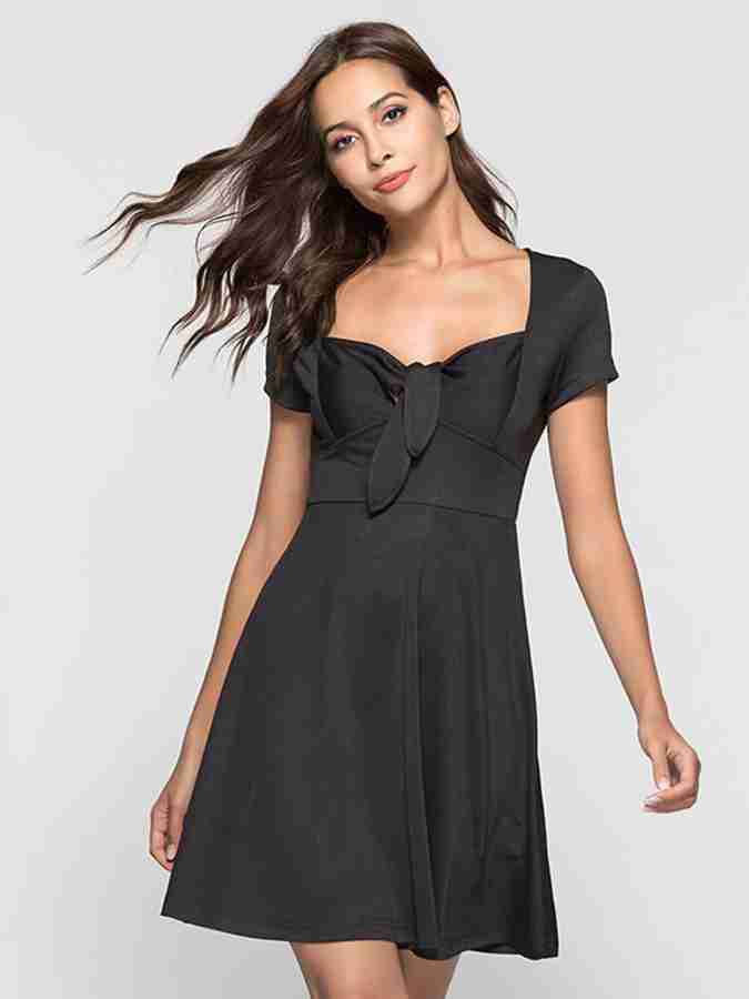 Urbanic Women A-line Black Dress - Buy Urbanic Women A-line Black Dress  Online at Best Prices in India