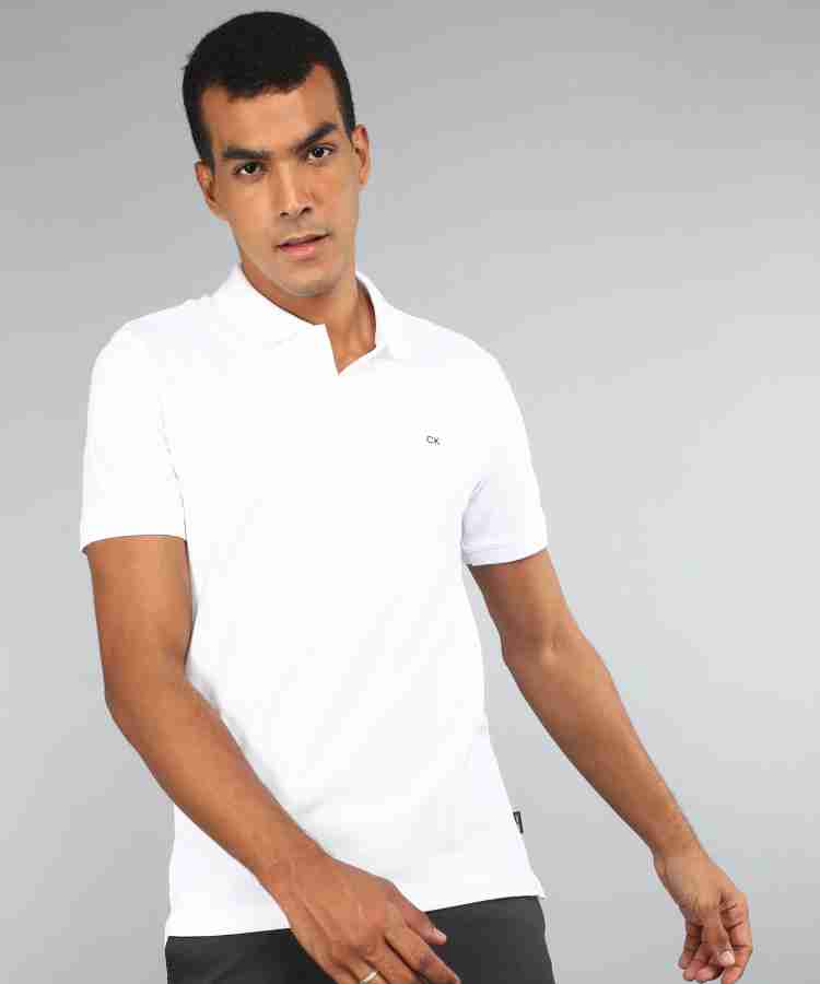 Calvin klein white deals polo t shirt