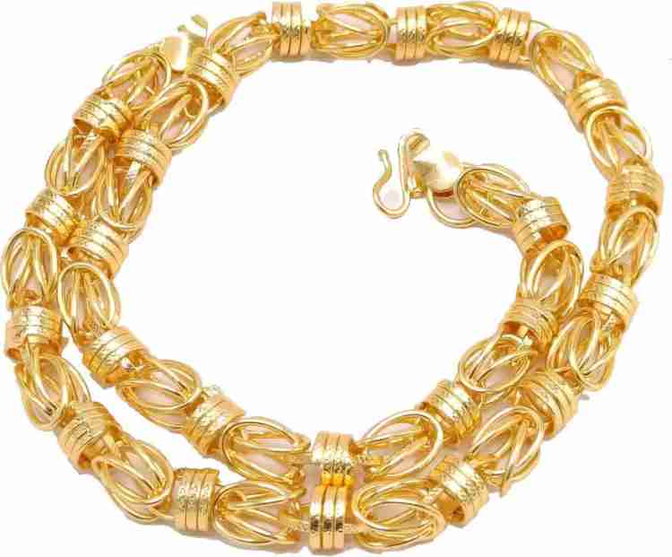 WGMONEY Gold Plated Alloy 18 inch Golden Chain For Men and Boys 