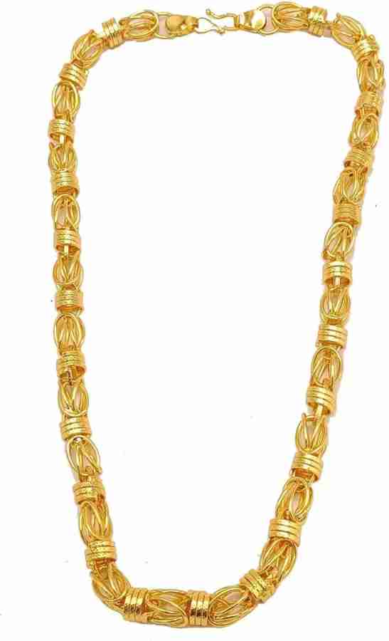 WGMONEY Gold Plated Alloy 18 inch Golden Chain For Men and Boys 