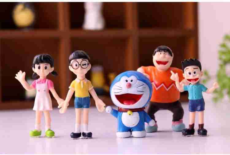QBIC 5 Pc Doraemon Friends Action Figure Mini Doll Set Super