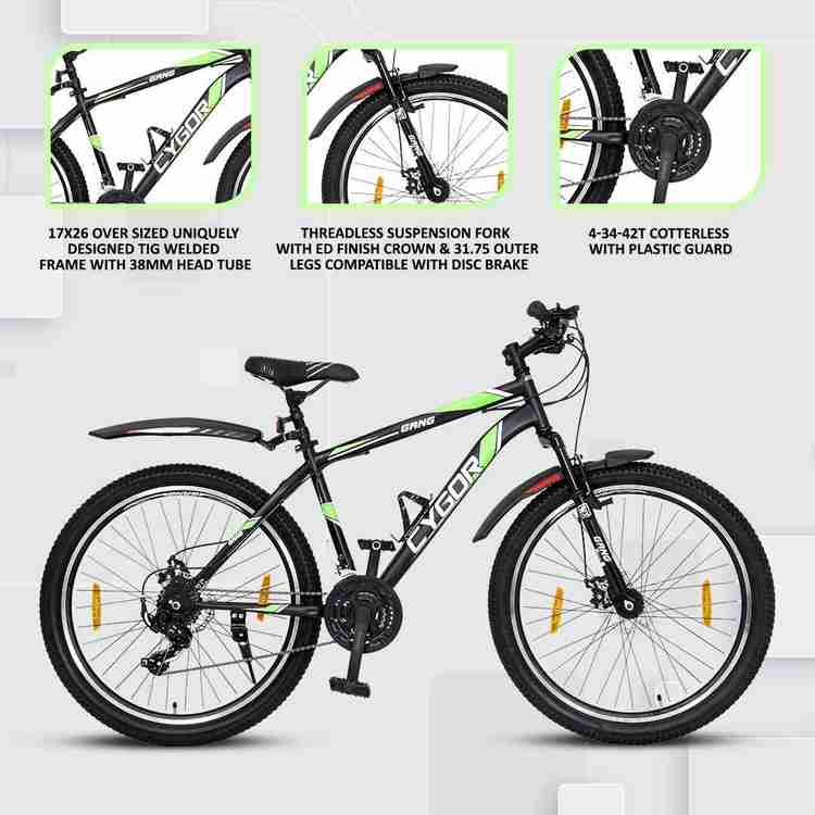 GANG CYGOR Dual Disc Brake Front Suspension 26 T Mountain Hardtail