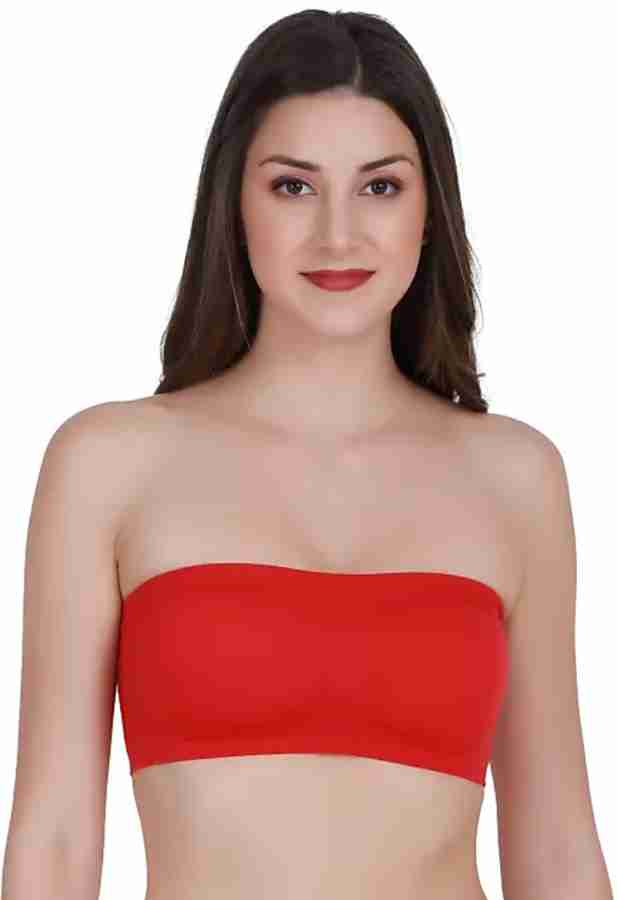 TrishaK RED TUBE BRA Women Bandeau/Tube Non Padded Bra - Buy TrishaK RED  TUBE BRA Women Bandeau/Tube Non Padded Bra Online at Best Prices in India