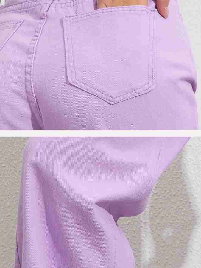 URBANIC Women Purple Heavy Fade Jeans Price in India, Full