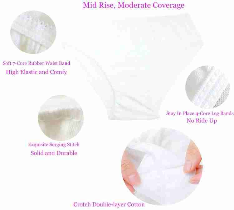 CareDone (Packof10)Unisex Disposable 100%Cotton White Underwear
