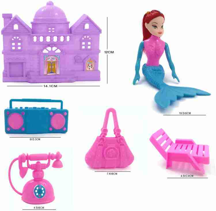 PRANSO Mermaid Doll House For Kids Mermaid Doll House For Kids