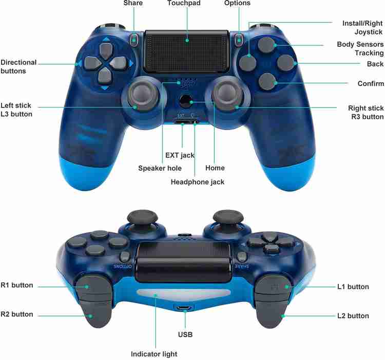 RS ENTERPRISES PS4 WIRELESS CONTROLLER DUAL VIBRATION JOYSTICK FOR PS4 AND PC Motion Controller RS ENTERPRISES Flipkart