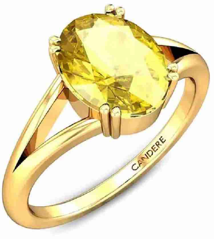 KUNDLI GEMS Hot Yellow Colour Citrine Ring Unisex Copper Citrine Gold Plated Ring Price in India Buy KUNDLI GEMS Hot Yellow Colour Citrine Ring Unisex Copper Citrine Gold Plated Ring Online
