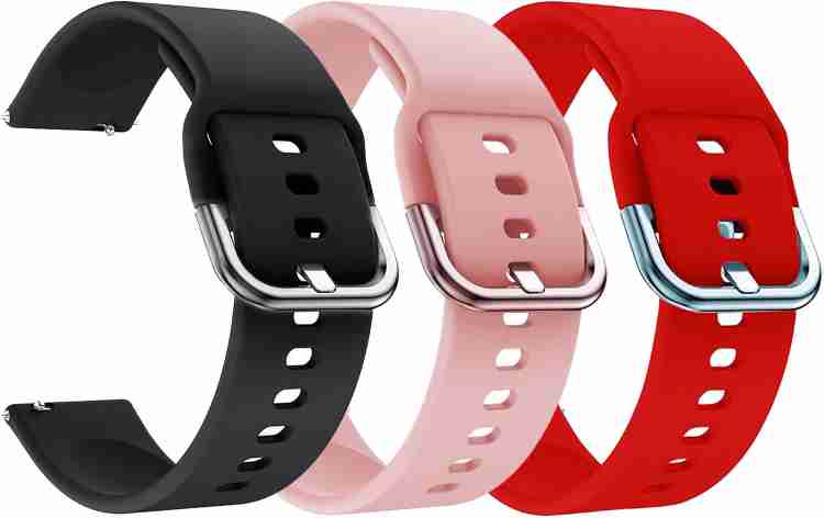 AOnes Pack of 3 Silicone 20mm Watch Strap with Metal Buckle for Zavia Lazer  501 Smart Watch Strap Price in India - Buy AOnes Pack of 3 Silicone 20mm  Watch Strap with