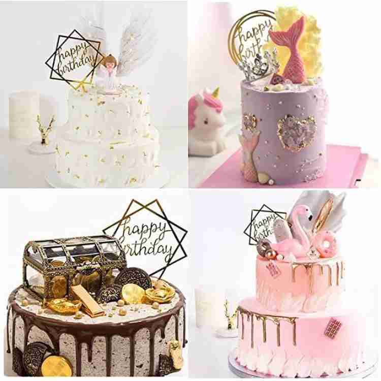tirupaticollection Pack of 4 Happy Birthday Cake Topper/Birthday