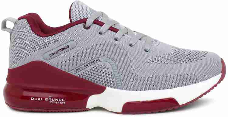 Maroon and grey outlet shoes