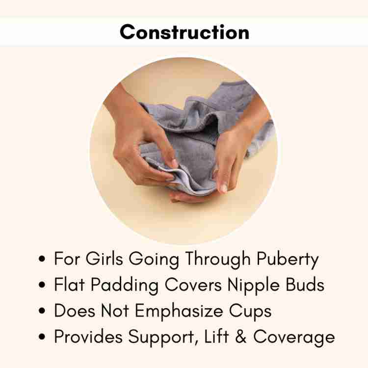 Adira | Teenager Bra for Girls | Teen Bras with Flat Padding for Coverage |  Gives Confidence at School | Beginners Bra with Comfortable Strecthy