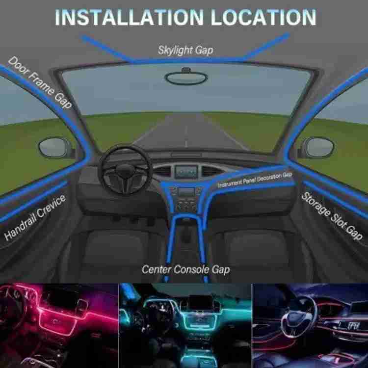 AUTOGARH LED Interior Strip Lighting Kit With Remote Control App