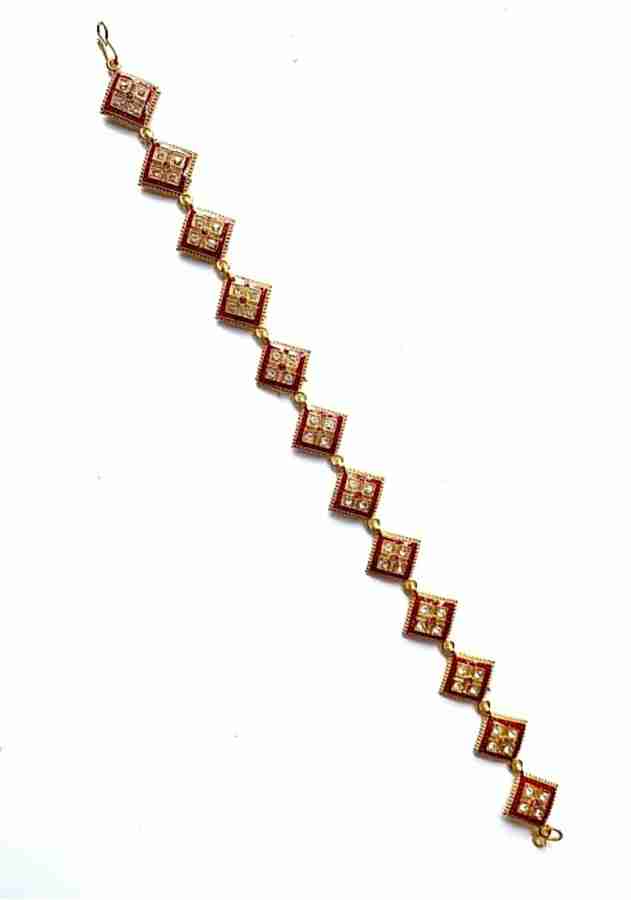 NIKYANKA rajputi jewellery golden red mathapatti Hair Chain Price
