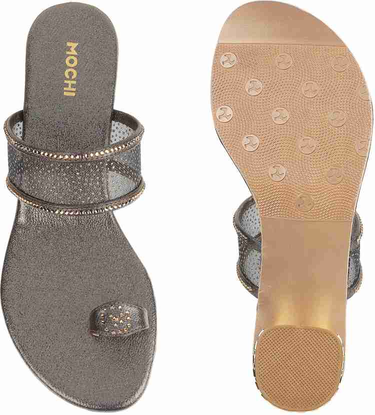 MOCHI Women Gold Heels - Buy MOCHI Women Gold Heels Online at Best