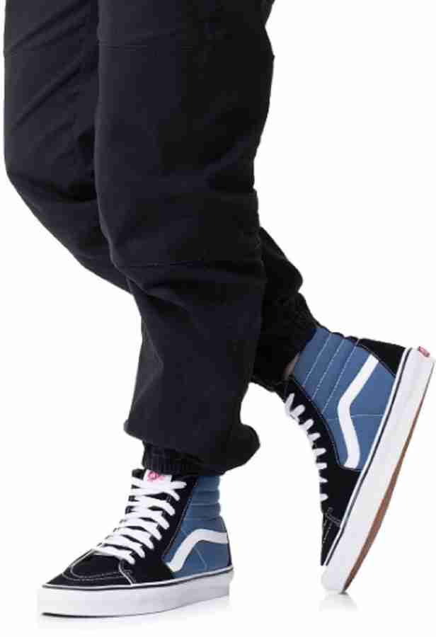 Black and blue vans high tops hotsell