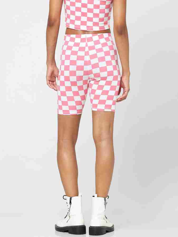 Checkered online cycling shorts