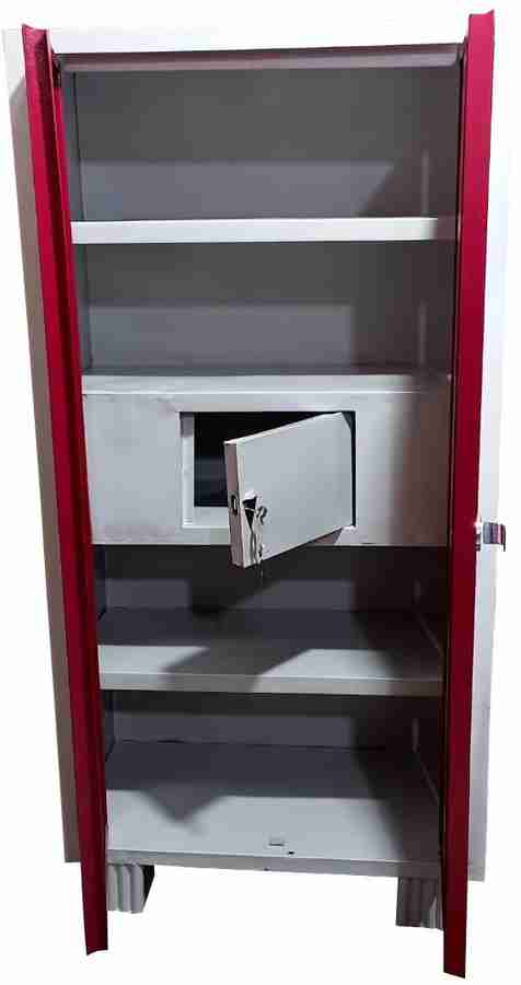 Paul s 2door Merun colour handel lock 5 FEET Metal Almirah Price