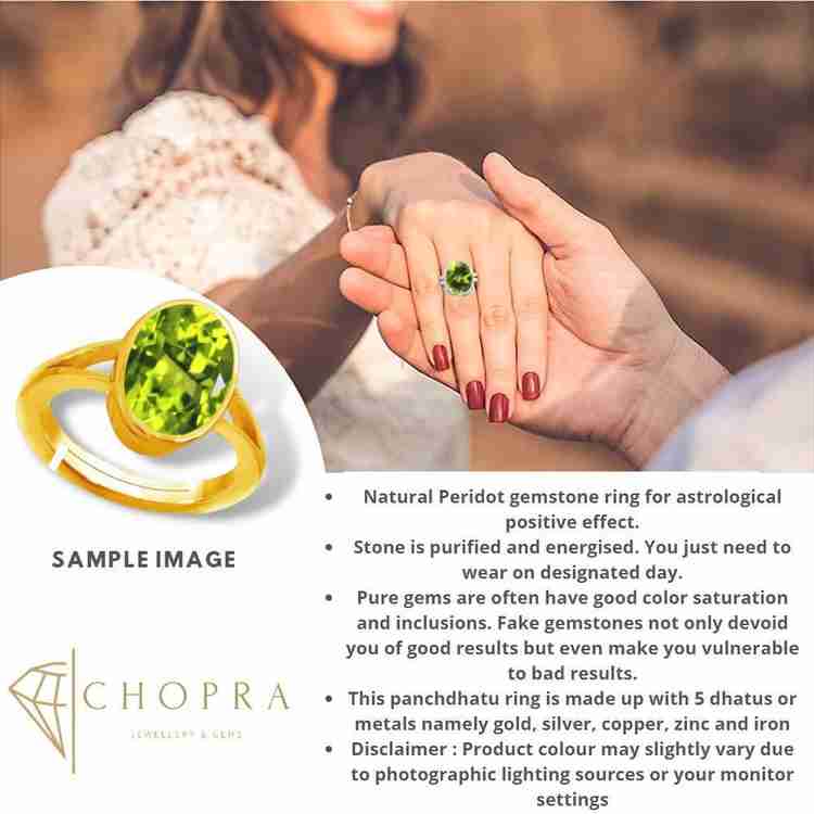 Chopra Gems Lab Created Peridot Stone Gemstone Ring With Lab