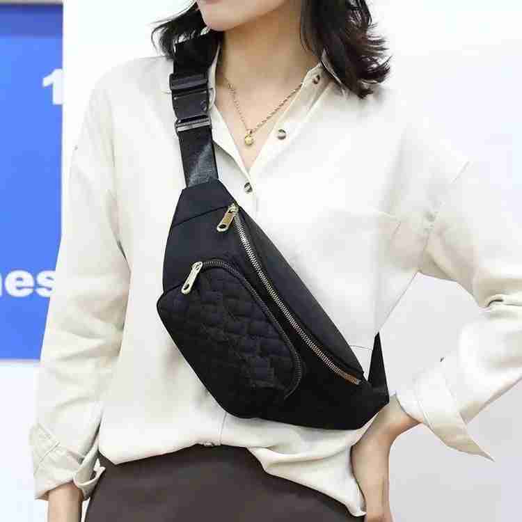 Bvolence Designer Waist Bag Elegant Style Travel Pouch Passport Holder with Adjustable Adjustable Strap Waist Bag Black Price in India Flipkart