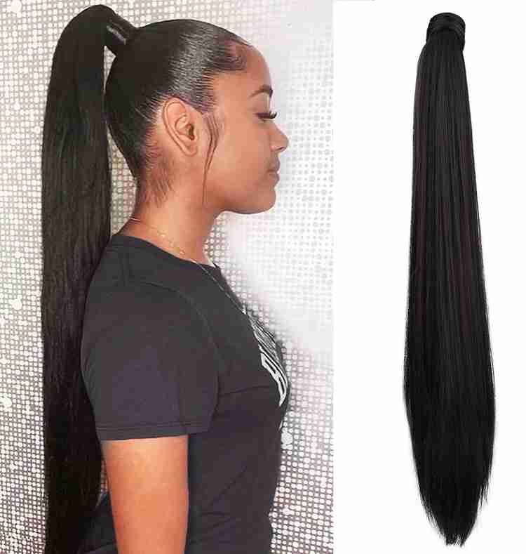 Hymaa 30 Inch Black Synthetic straight Ponytail For Women Girl Hair Extension Price in India Buy Hymaa 30 Inch Black Synthetic straight Ponytail For Women Girl Hair Extension online at Flipkart