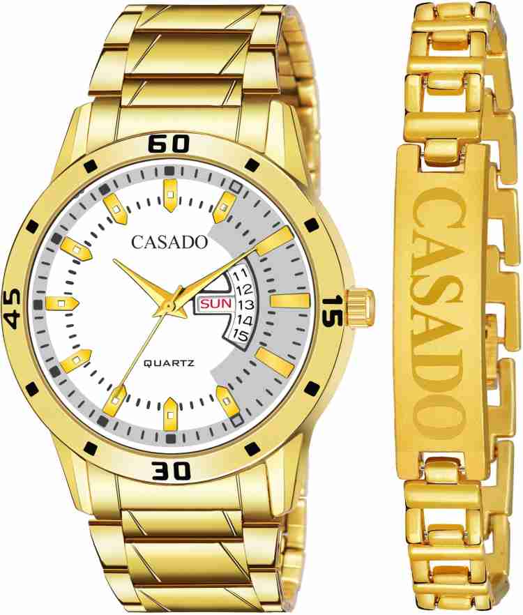 Casado Analog Watch For Men Buy Casado Analog Watch For Men 372 WHITE GOLD BRACELET GOLD Online at Best Prices in India Flipkart