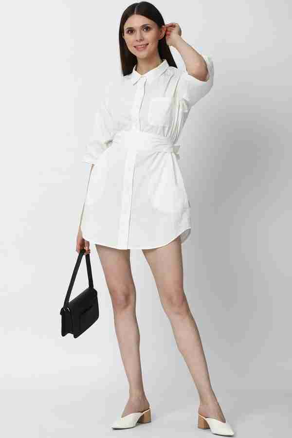 White shift dress forever 21 top