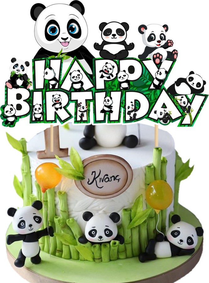 Amazon.com: OLYCRAFT 35Pcs Panda Cake Topper Happy Birthday Panda Cake  Decorations Little Panda Cake Toppers Set for Birthday Party Decorations :  Patio, Lawn & Garden