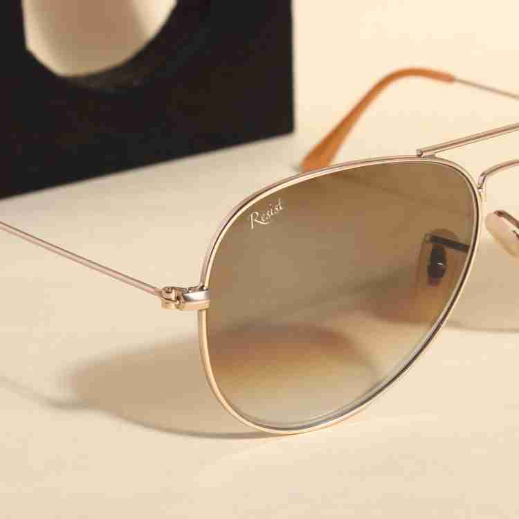 Buy Resist Aviator Sunglasses Golden Brown For Men Women Online Best Prices in India Flipkart